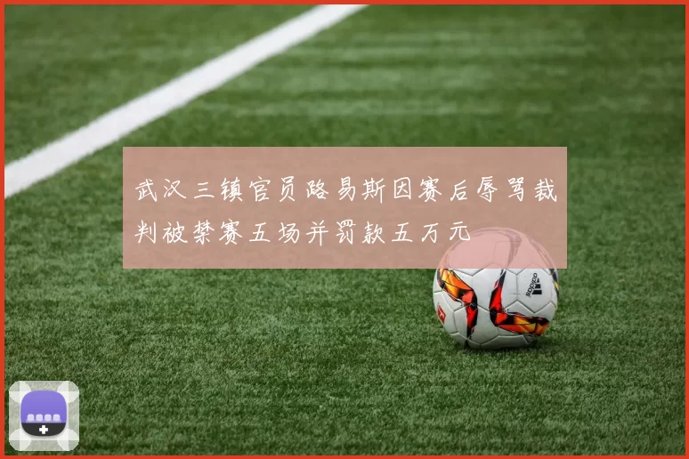 武汉三镇官员路易斯因赛后辱骂裁判被禁赛五场并罚款五万元